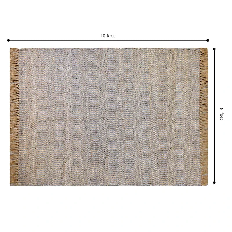 (B855) Found & Fable Element Natural Jute & Wool Woven Area Rug, 8x10 5 (B855) Found & Fable Element Natural Jute & Wool Woven Area Rug, 8x10 - Image 5
