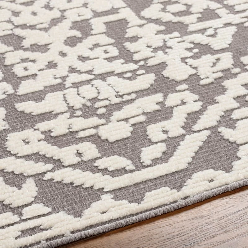 (B862) Found & Fable Lyna Grey & White Patterned Washable Runner, 2x7 2 (B862) Found & Fable Lyna Grey & White Patterned Washable Runner, 2x7 - Image 2