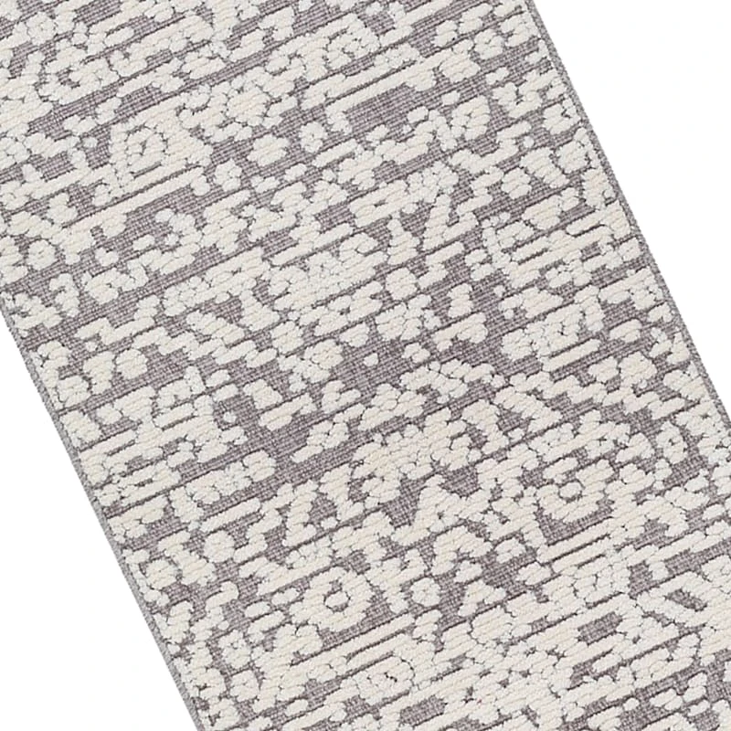 (B862) Found & Fable Lyna Grey & White Patterned Washable Runner, 2x7 3 (B862) Found & Fable Lyna Grey & White Patterned Washable Runner, 2x7 - Image 3