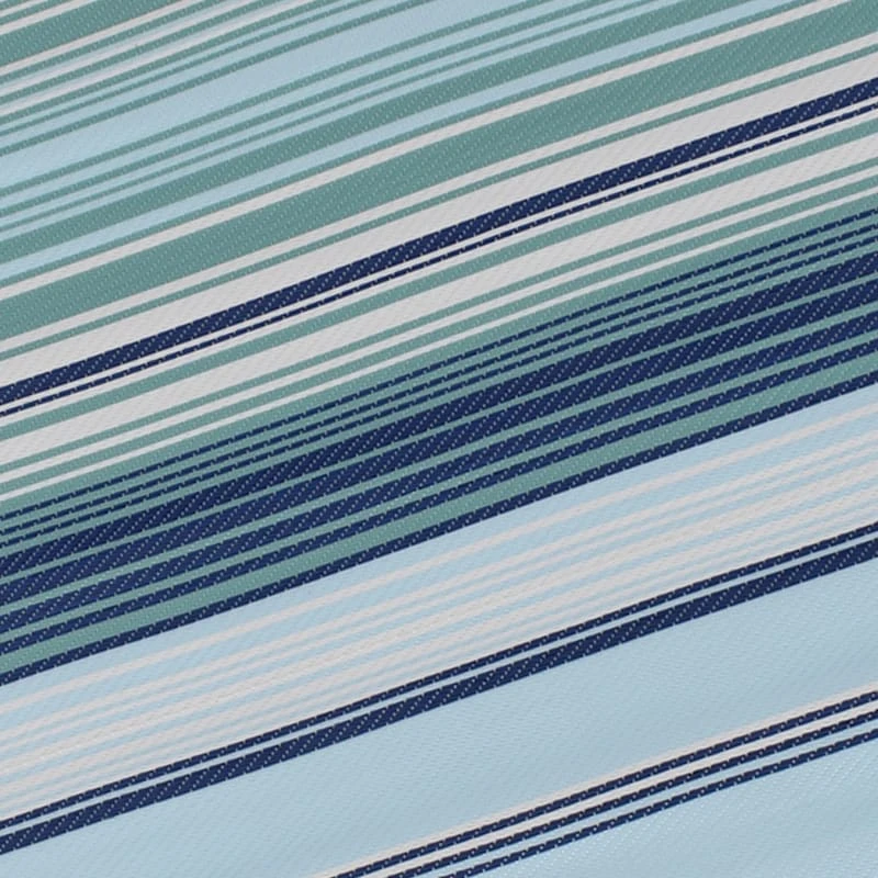Blue Striped Plastic Outdoor Area Rug, 5x7 3 Blue Striped Plastic Outdoor Area Rug, 5x7 - Image 3