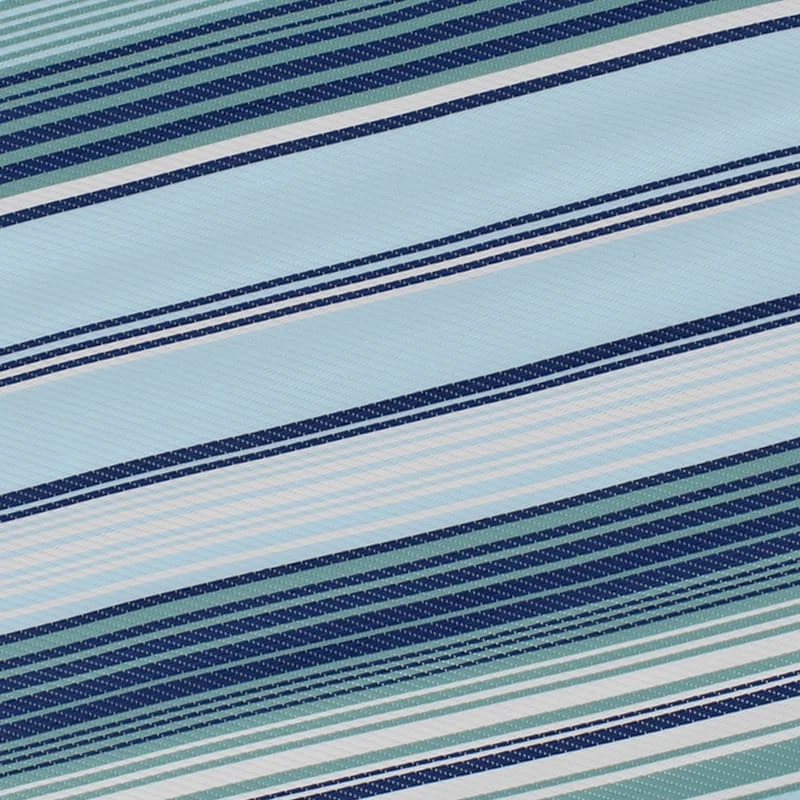 Blue Striped Plastic Outdoor Area Rug, 7x10 4 Blue Striped Plastic Outdoor Area Rug, 7x10 - Image 4