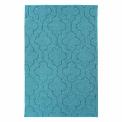 Brentwood Teal Double Quatrefoil Indoor & Outdoor Area Rug, 4x6