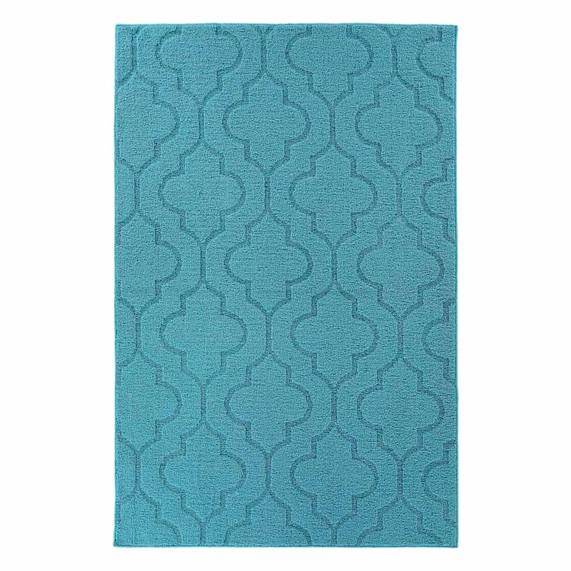 Brentwood Teal Double Quatrefoil Indoor & Outdoor Area Rug, 4x6 1 Brentwood Teal Double Quatrefoil Indoor & Outdoor Area Rug, 4x6