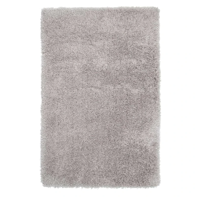(C100) Mixed Silver Shag Area Rug, 7x10 1 (C100) Mixed Silver Shag Area Rug, 7x10