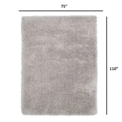 (C100) Mixed Silver Shag Area Rug, 7x10 7 (C100) Mixed Silver Shag Area Rug, 7x10 -Rugs Sales Store c100 mixed silver shag area rug 7x10 4