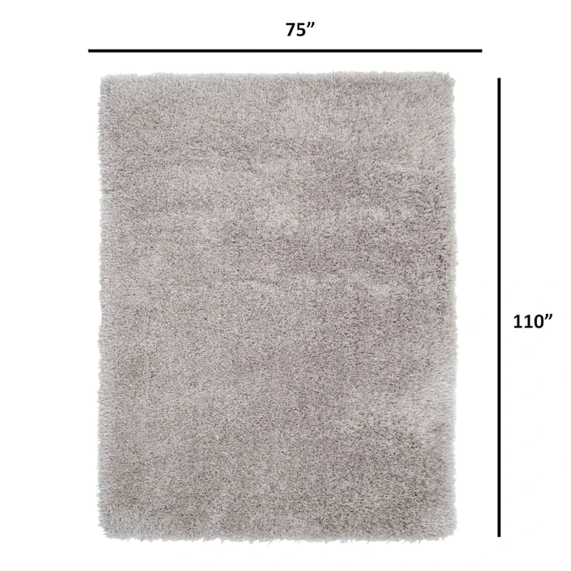 (C100) Mixed Silver Shag Area Rug, 7x10 4 (C100) Mixed Silver Shag Area Rug, 7x10 - Image 4