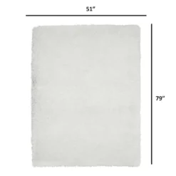 (C102) White Shag Area Rug, 5x7 7 (C102) White Shag Area Rug, 5x7 -Rugs Sales Store c102 white shag area rug 5x7 4
