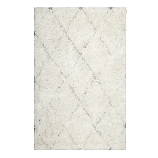 (C103) Ivory & Grey Long Pile Diamond Design Shag Area Rug, 5x7 5 (C103) Ivory & Grey Long Pile Diamond Design Shag Area Rug, 5x7 -Rugs Sales Store c103 ivory grey long pile diamond design shag area rug 5x7 1