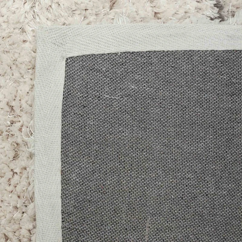 (C103) Ivory & Grey Long Pile Diamond Design Shag Area Rug, 5x7 3 (C103) Ivory & Grey Long Pile Diamond Design Shag Area Rug, 5x7 - Image 3