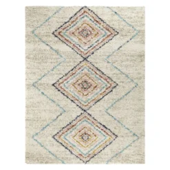 (C121) Found & Fable Sedona Multicolor Diamond Design Area Rug, 5x7