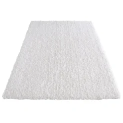 (C146) Yeti Ivory Shag Area Rug, 5x7