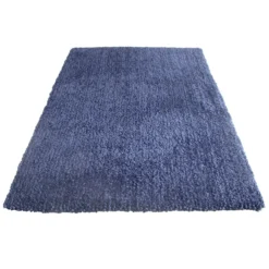 (C148) Yeti Blue Shag Accent Rug, 3x5