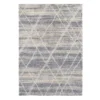 (C157) White & Grey Moroccan Style Shag Area Rug, 5x7