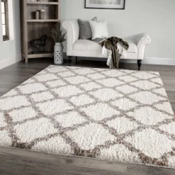 (C162) Windsor White Area Rug, 8x10 -Rugs Sales Store c162 windsor white area rug 8x10 9