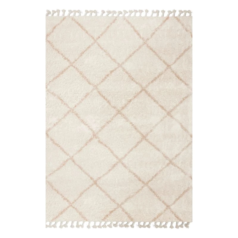 (C172) Sandee Neutral Shag Fringe Area Rug, 5x8 1 (C172) Sandee Neutral Shag Fringe Area Rug, 5x8