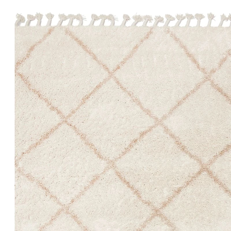 (C172) Sandee Neutral Shag Fringe Area Rug, 5x8 2 (C172) Sandee Neutral Shag Fringe Area Rug, 5x8 - Image 2