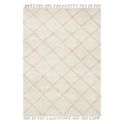 (C172) Sandee Neutral Shag Fringe Area Rug, 8x10