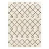 (C173) Beni Cream Diamond Design Shag Area Rug, 8x10