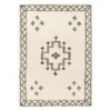 (C174) Beni Cream Medallion Shag Area Rug, 8x10