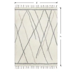 (C175) Found & Fable Theo Neutral Shag Area Rug With Tassels, 5x7 10 (C175) Found & Fable Theo Neutral Shag Area Rug With Tassels, 5x7 -Rugs Sales Store c175 found fable theo neutral shag area rug with tassels 5x7 5
