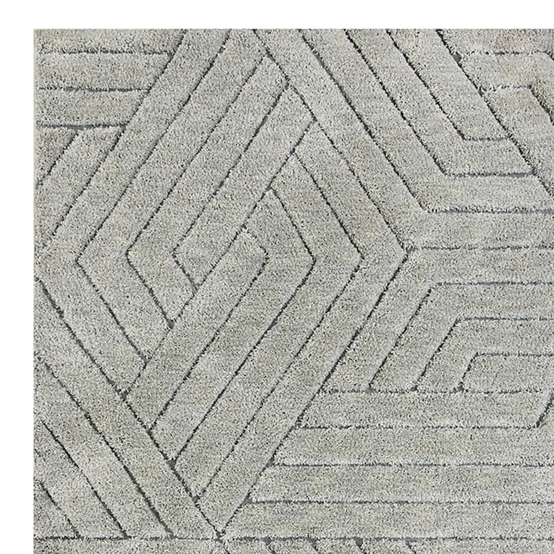 (C176) Jackson Grey Patterned Shag Area Rug, 5x7 2 (C176) Jackson Grey Patterned Shag Area Rug, 5x7 - Image 2