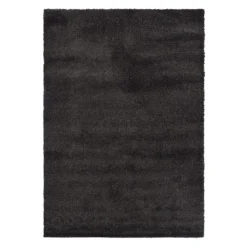 (C180) Parma Dark Grey Shag Accent Rug, 3x5