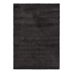 (C180) Parma Dark Grey Shag Area Rug, 5x7