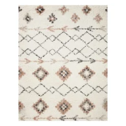 (C184) Found & Fable Alton Ivory Shag Area Rug, 5x7