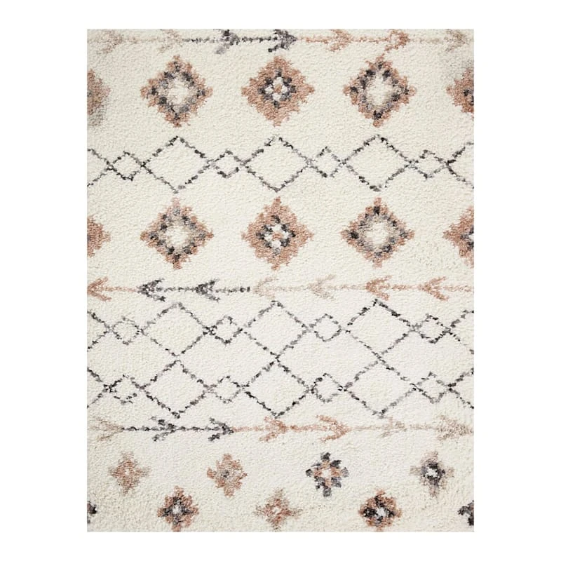 (C184) Found & Fable Alton Ivory Shag Area Rug, 8x10 1 (C184) Found & Fable Alton Ivory Shag Area Rug, 8x10