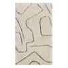 (C189) Crosby St Ivory Geometric Shag Accent Rug, 2x3