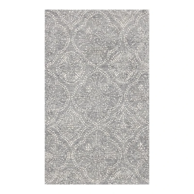 (C191) Hayne Grey Floral Shag Accent Rug, 3x5 1 (C191) Hayne Grey Floral Shag Accent Rug, 3x5