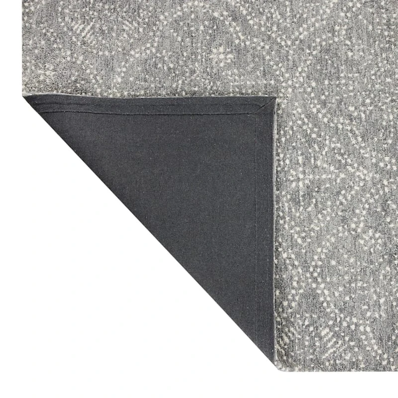 (C191) Hayne Grey Floral Shag Accent Rug, 3x5 3 (C191) Hayne Grey Floral Shag Accent Rug, 3x5 - Image 3