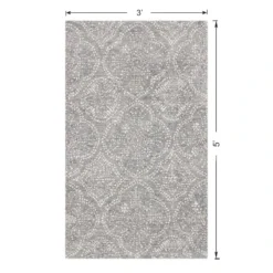 (C191) Hayne Grey Floral Shag Accent Rug, 3x5 12 (C191) Hayne Grey Floral Shag Accent Rug, 3x5 -Rugs Sales Store c191 hayne grey floral shag accent rug 3x5 6