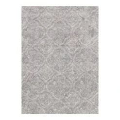 (C191) Hayne Grey Floral Shag Area Rug, 5x7