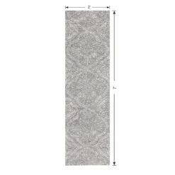 (C191) Hayne Grey Floral Shag Runner, 2x7 -Rugs Sales Store c191 hayne grey floral shag runner 2x7 6