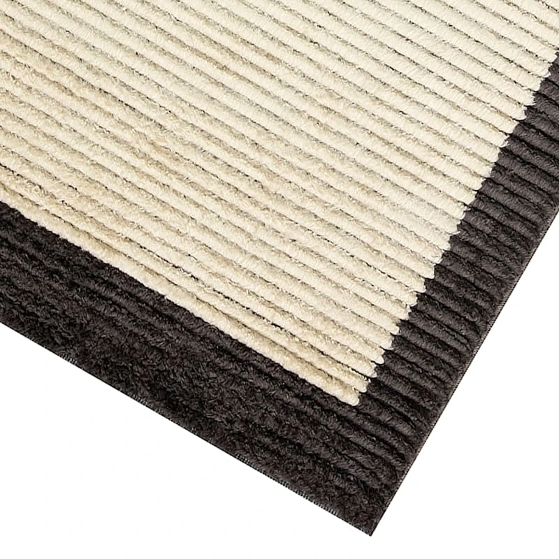 (C192) Tracey Boyd Elizabeth Black Border Accent Rug, 3x5 2 (C192) Tracey Boyd Elizabeth Black Border Accent Rug, 3x5 - Image 2