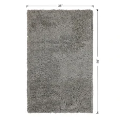 (C193) Kodiak Grey Shag Accent Rug, 3x5 -Rugs Sales Store c193 kodiak grey shag accent rug 3x5 6