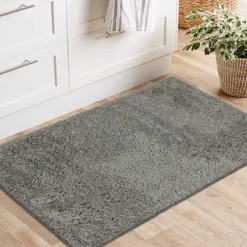 (C193) Kodiak Grey Shag Accent Rug, 3x5 -Rugs Sales Store c193 kodiak grey shag accent rug 3x5 7