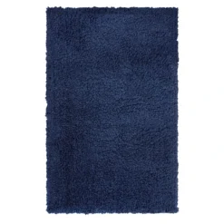 (C194) Kodiak Navy Blue Shag Accent Rug, 3x5