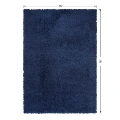 (C194) Kodiak Navy Blue Shag Area Rug, 5x7 -Rugs Sales Store c194 kodiak navy blue shag area rug 5x7 6