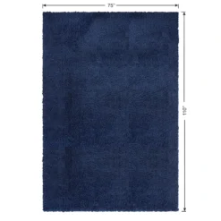 (C194) Kodiak Navy Blue Shag Area Rug, 6x9 11 (C194) Kodiak Navy Blue Shag Area Rug, 6x9 -Rugs Sales Store c194 kodiak navy blue shag area rug 6x9 6