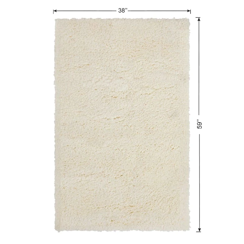 (C195) Kodiak Ivory Shag Accent Rug, 3x5 5 (C195) Kodiak Ivory Shag Accent Rug, 3x5 - Image 5
