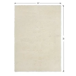 (C195) Kodiak Ivory Shag Area Rug, 5x7 12 (C195) Kodiak Ivory Shag Area Rug, 5x7 -Rugs Sales Store c195 kodiak ivory shag area rug 5x7 6