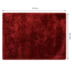 (C197) Eve Red Shag Accent Rug, 3x5 -Rugs Sales Store c197 eve red shag accent rug 3x5 5