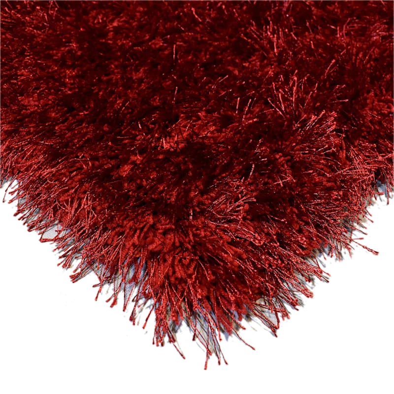 (C197) Eve Red Shag Area Rug, 4x7 2 (C197) Eve Red Shag Area Rug, 4x7 - Image 2