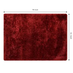 (C197) Eve Red Shag Area Rug, 4x7 10 (C197) Eve Red Shag Area Rug, 4x7 -Rugs Sales Store c197 eve red shag area rug 4x7 5