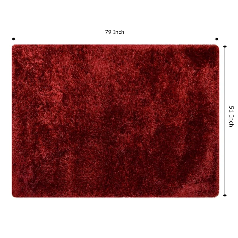 (C197) Eve Red Shag Area Rug, 4x7 5 (C197) Eve Red Shag Area Rug, 4x7 - Image 5