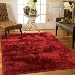 (C197) Eve Red Shag Area Rug, 6x9 -Rugs Sales Store c197 eve red shag area rug 6x9 6