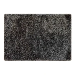 (C198) Eve Silver & Black Shag Area Rug, 6x9