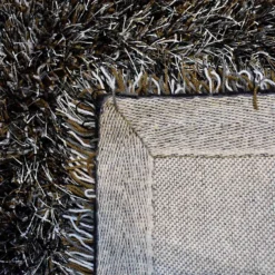 (C198) Eve Silver & Black Shag Area Rug, 6x9 -Rugs Sales Store c198 eve silver black shag area rug 6x9 3